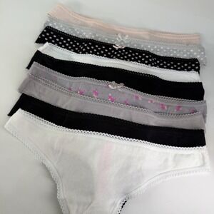 NWOT Betsey Johnson Women's Size M Cotton and Lace Thongs Panties 9 Pieces